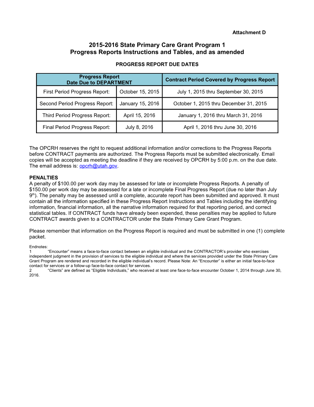 2015-2016 State Primary Care Grant Program 1