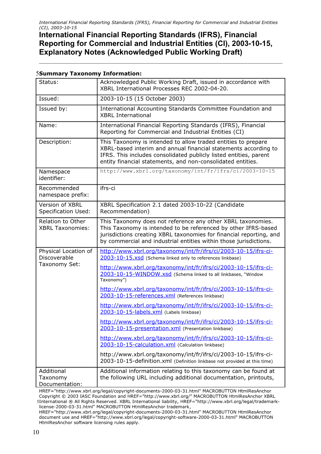 International Financial Reporting Standards (IFRS), Financial Reporting for Commercial