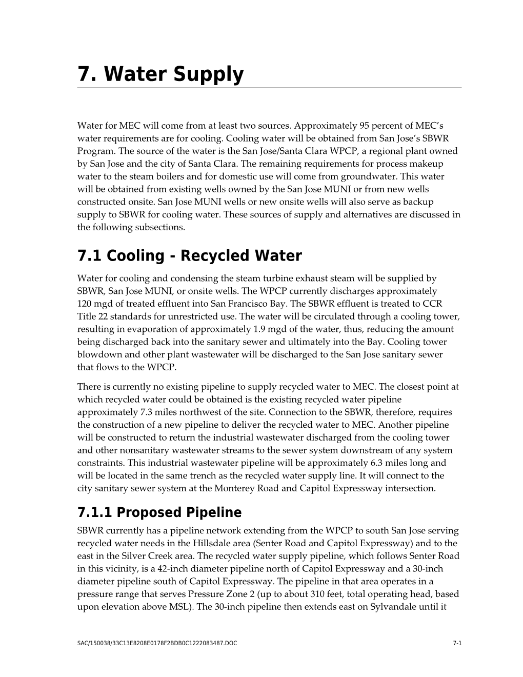 7.1 Cooling - Recycled Water