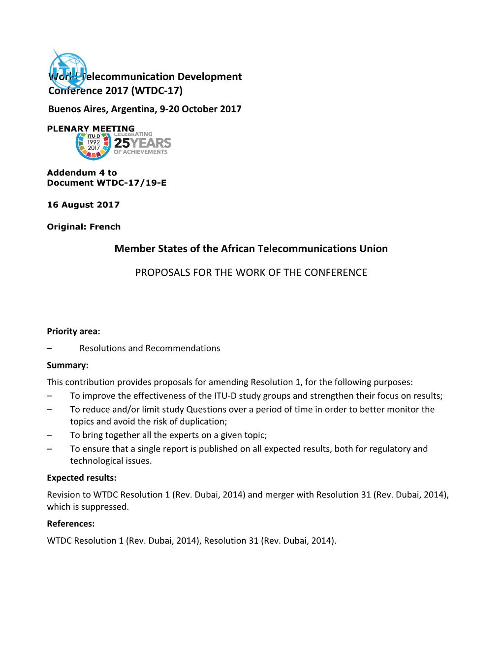 Rules of Procedure of the ITU Telecommunication Development Sector