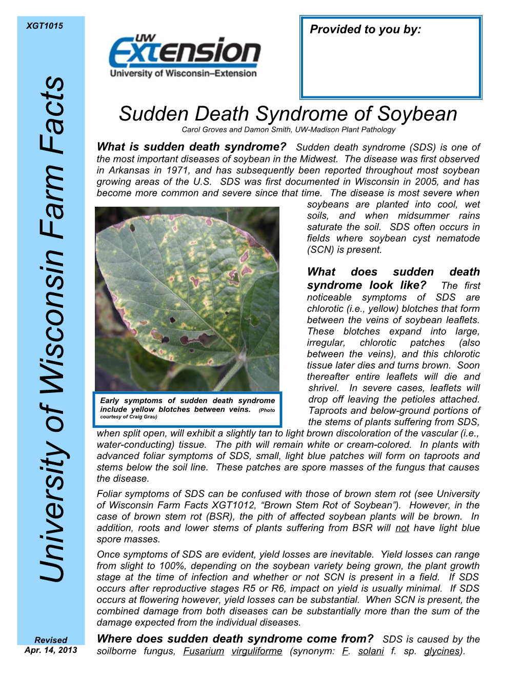 Sudden Death Syndrome of Soybean