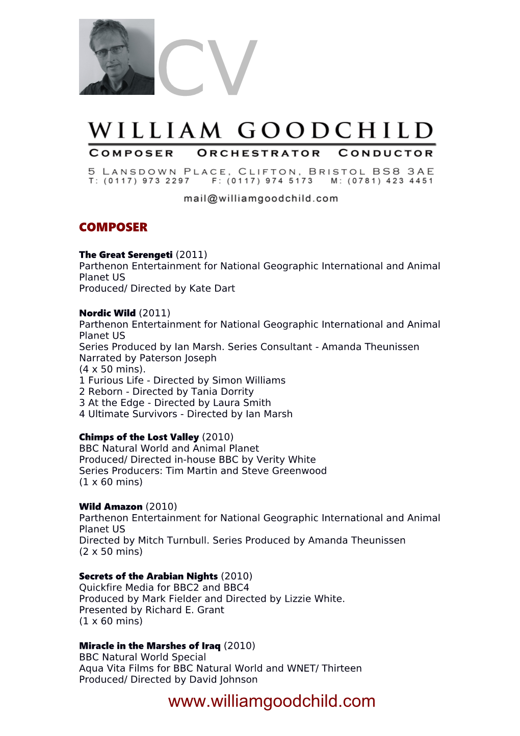 William Goodchild BA (Hons) LGSM