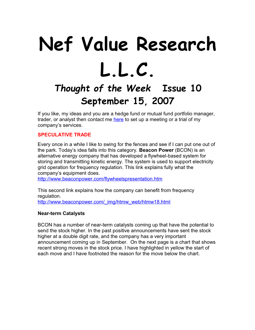Nef Value Research L