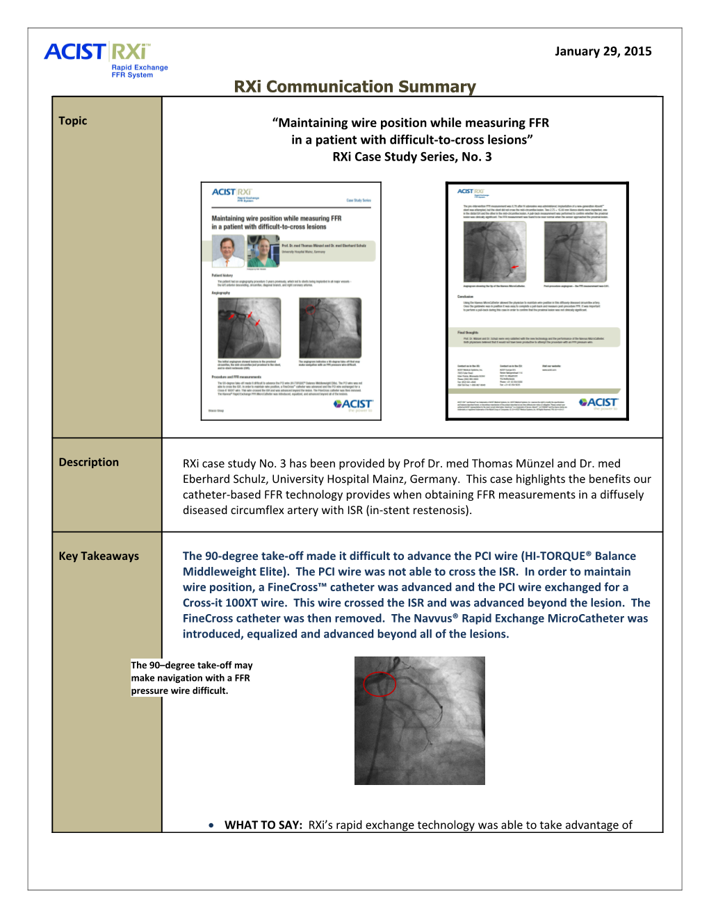 Rxi Communication Summary