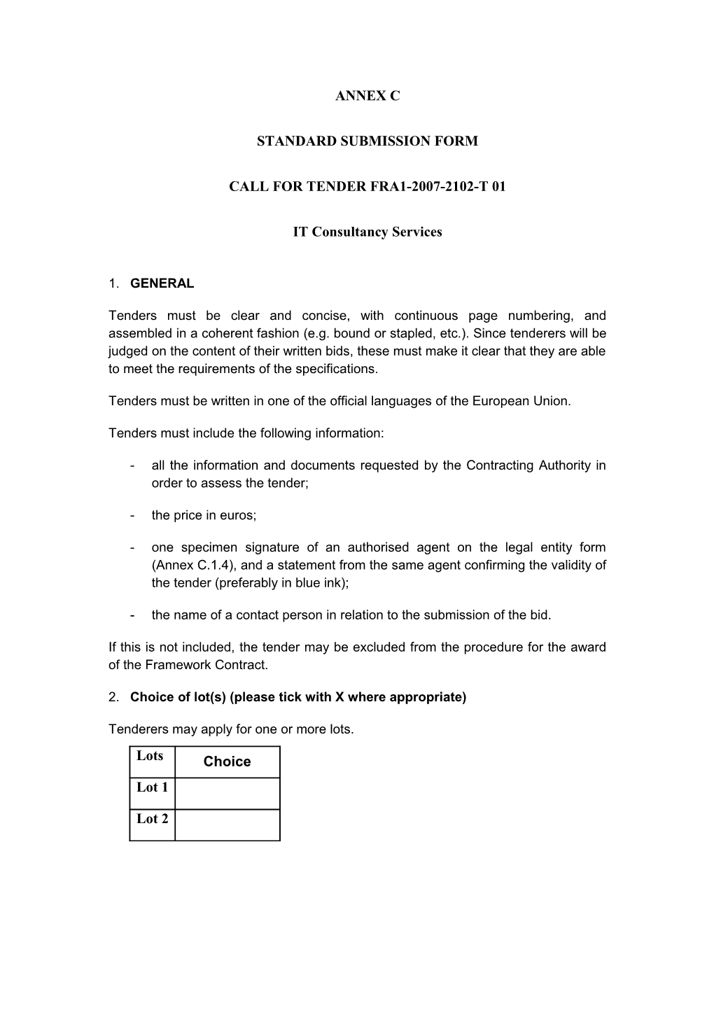 Tenders Must Be Written in One of the Official Languages of the European Union