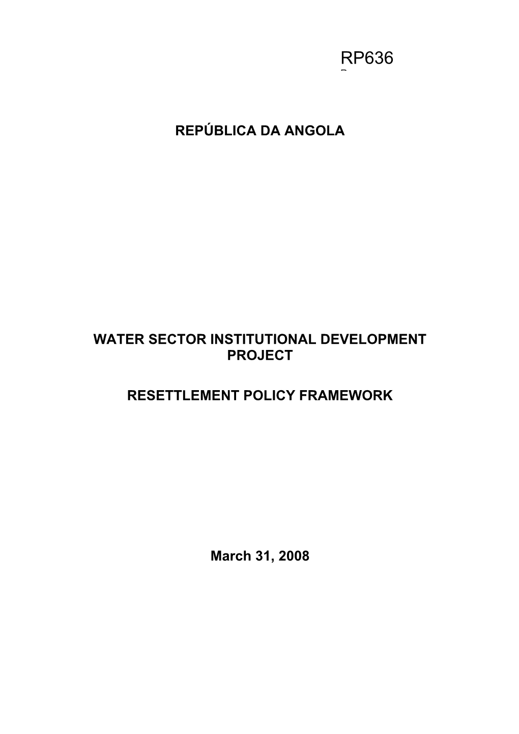 Water Sector Institutional Development Project