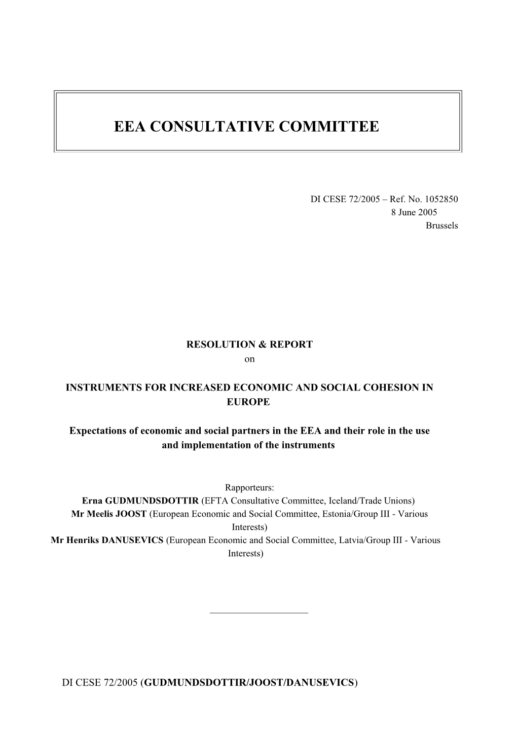 Eea Consultative Committee
