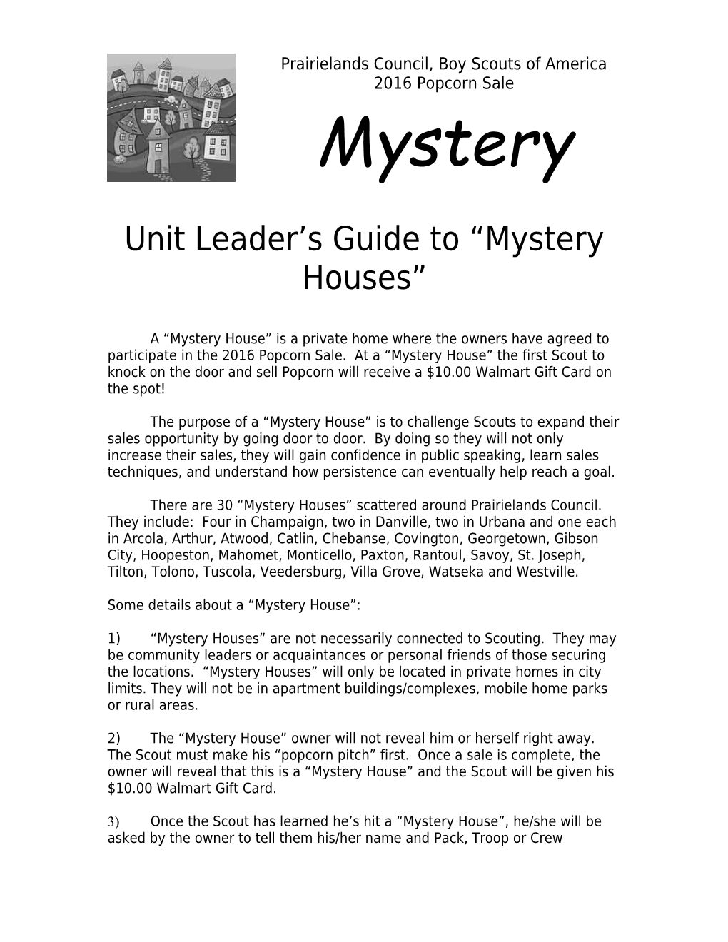 Unit Leader S Guide to Mystery Houses