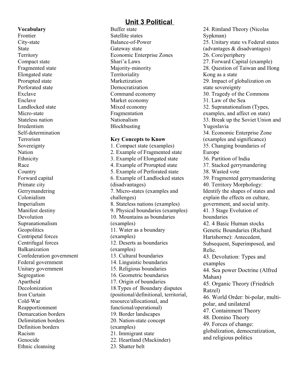 Unit 3 Political