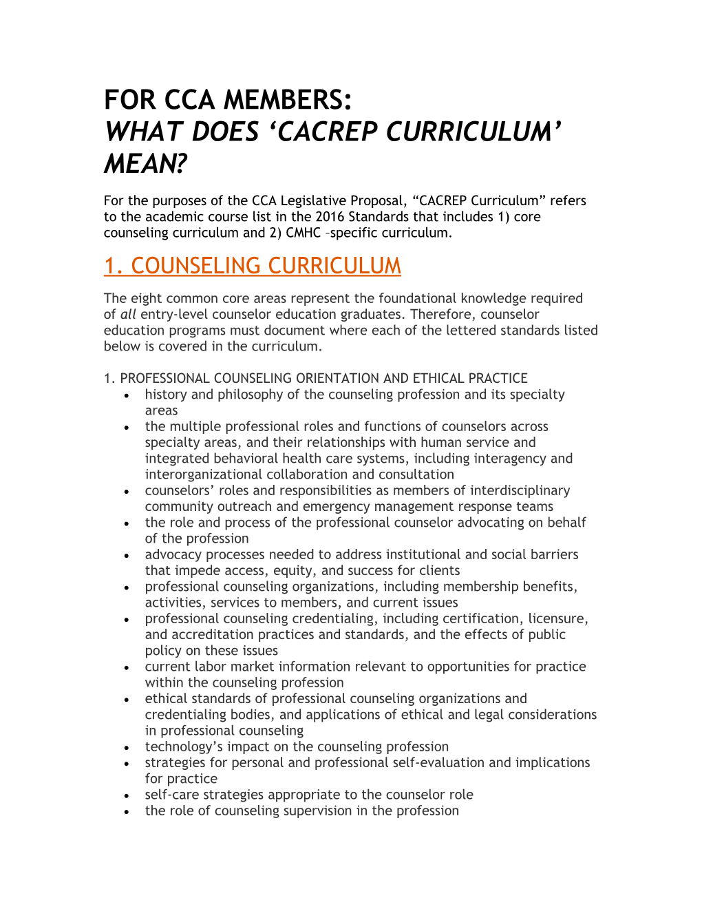 What Does Cacrep Curriculum Mean?