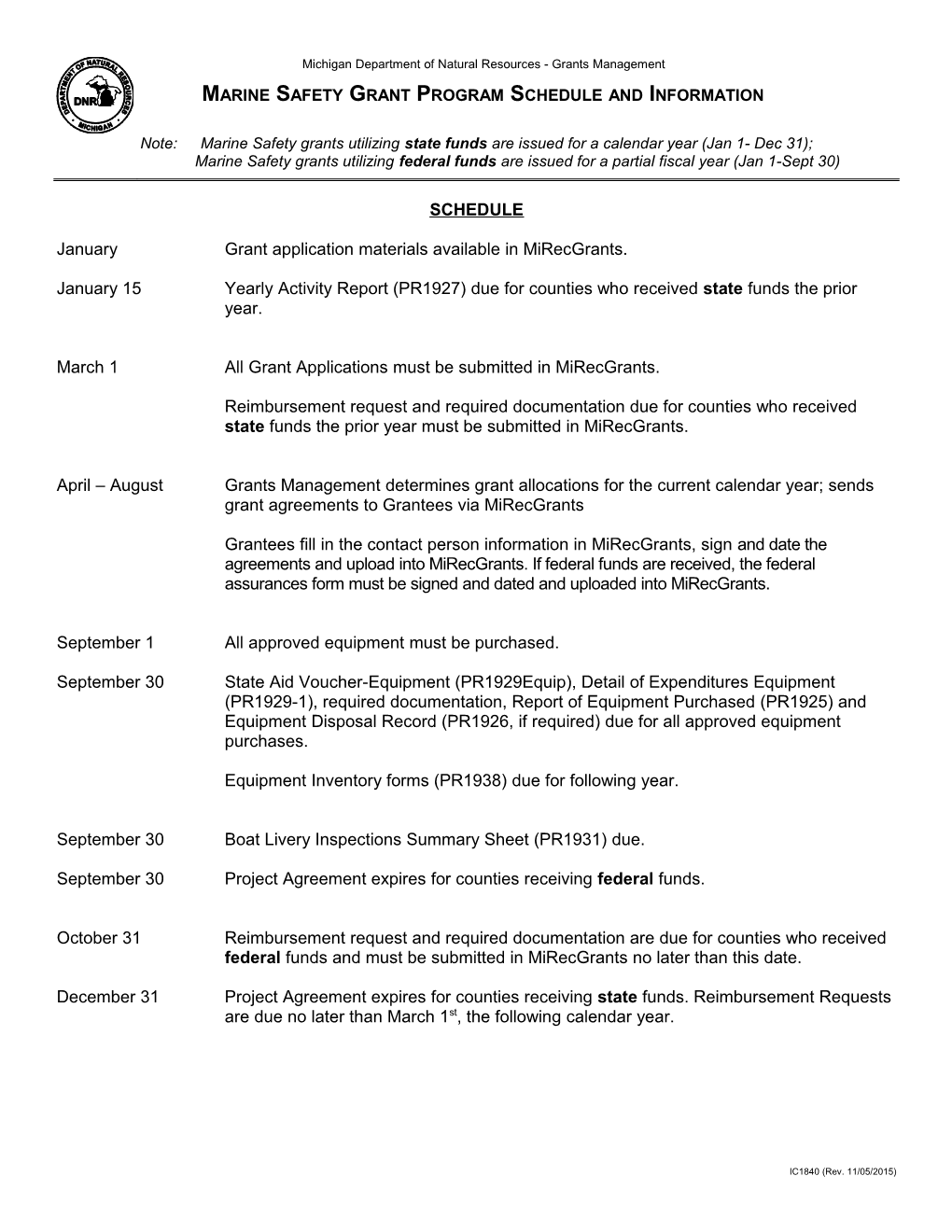 Januarygrant Application Materials Available in Mirecgrants