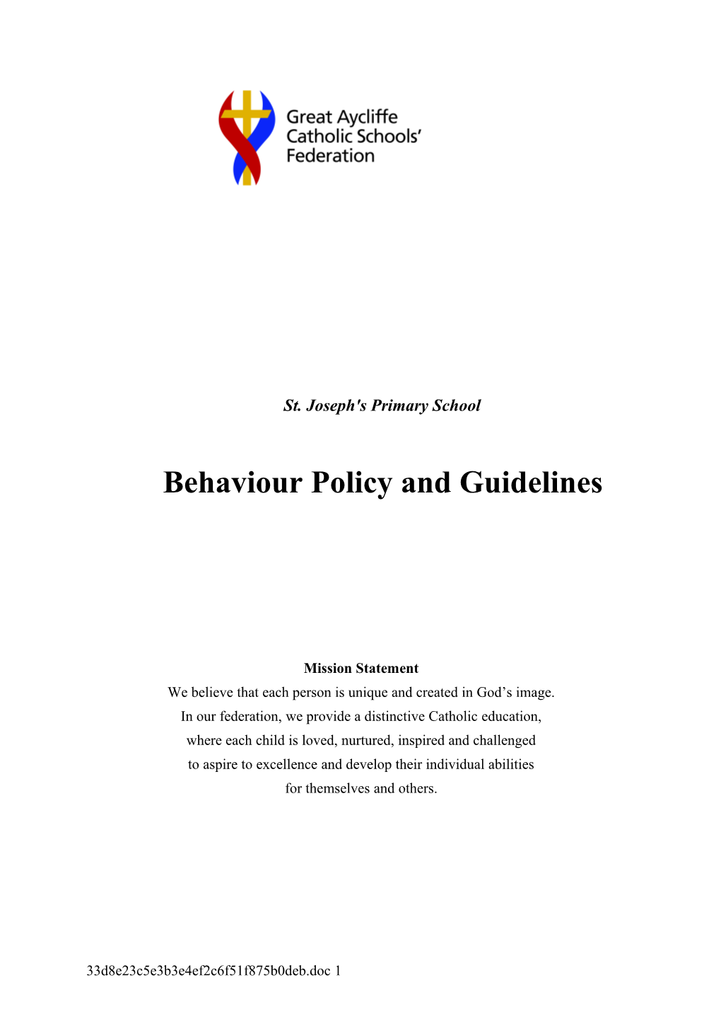 Behaviour Policy and Guidelines
