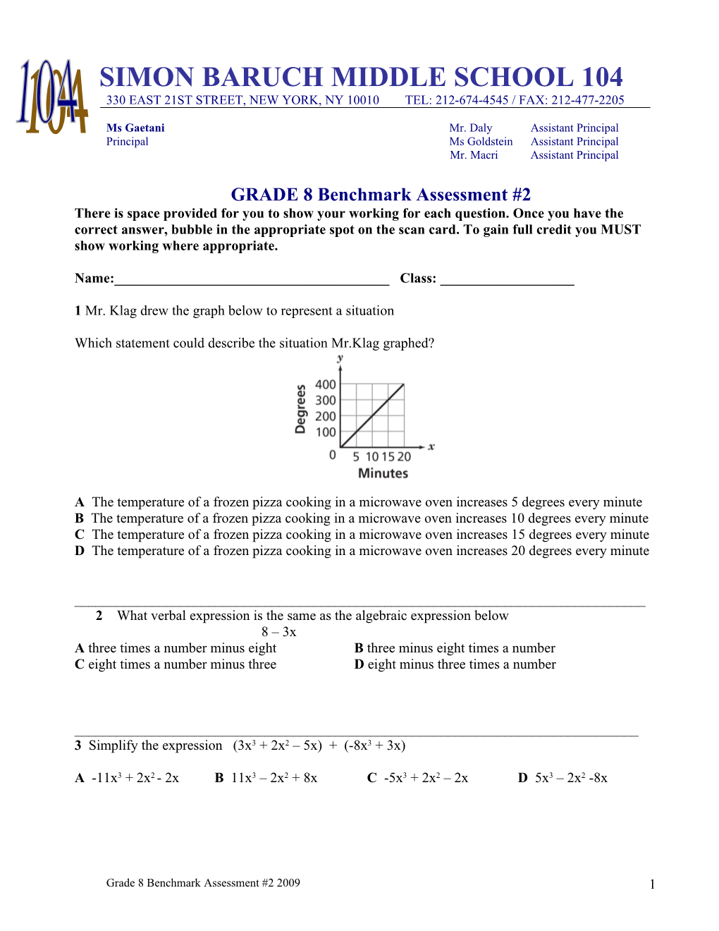 Simon Baruch Middle School 104