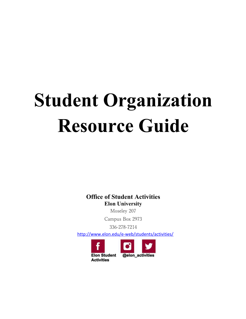 Student Organization Resource Guide
