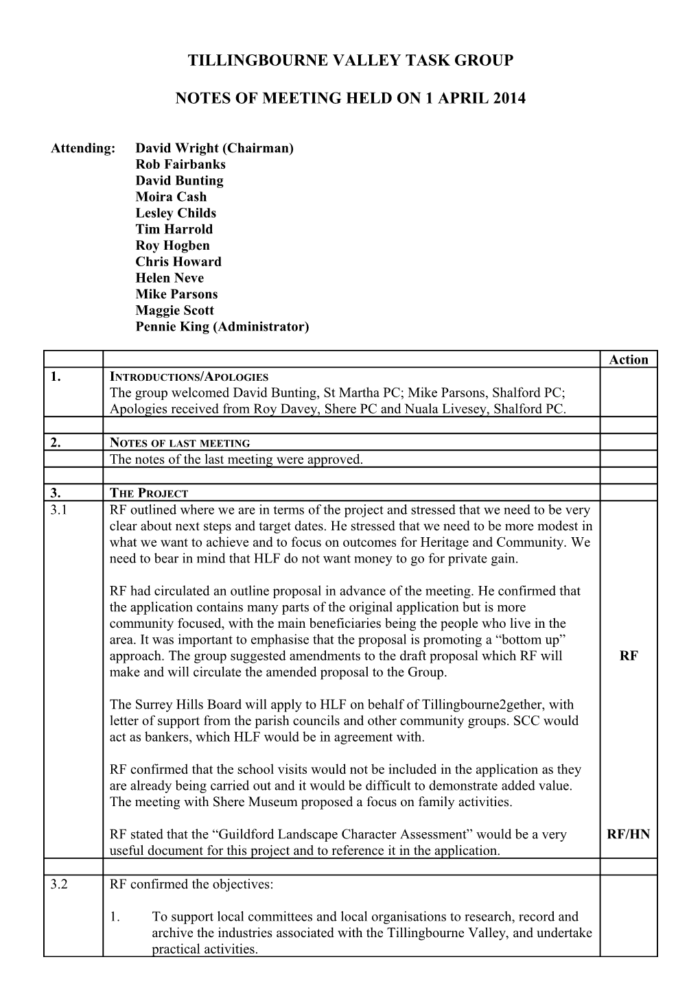 Tillingbourne Valley Task Group