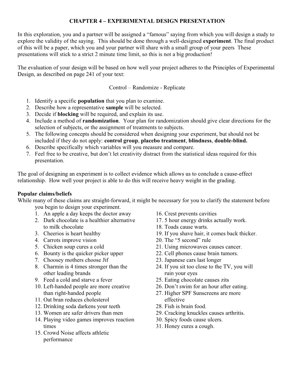 Chapter 5 Experimental Design Presentation