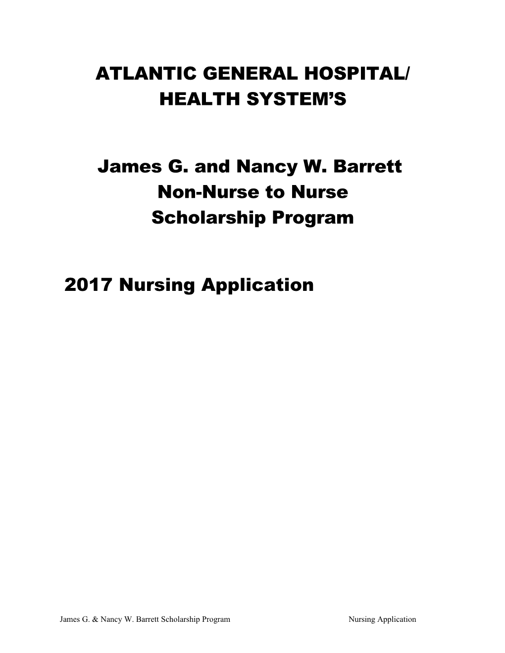 Directions for Completing the Application to Nursing