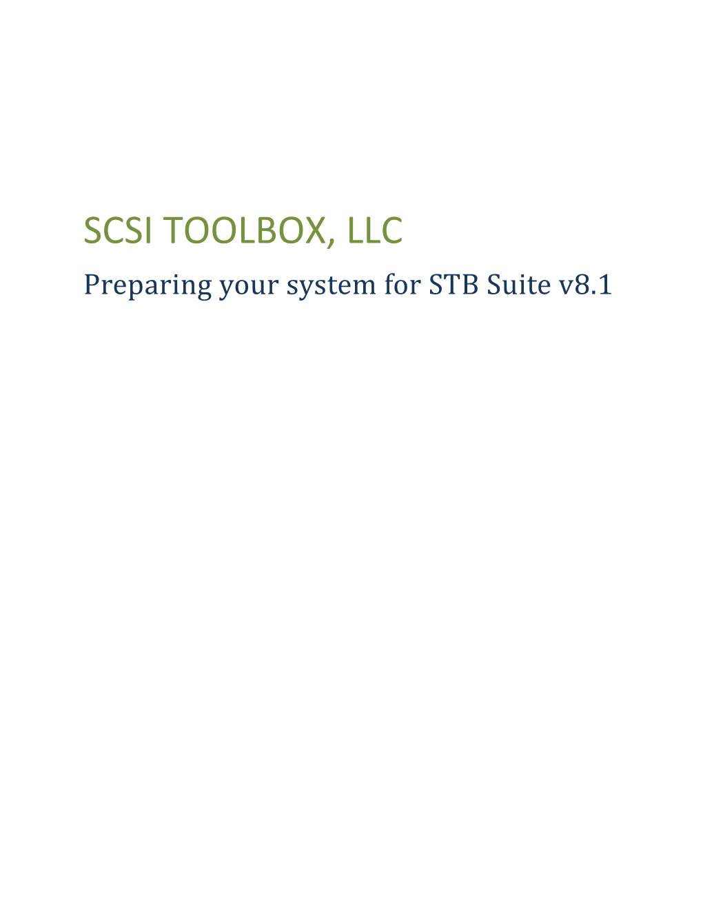 Preparing Your System for STB Suite V8.1