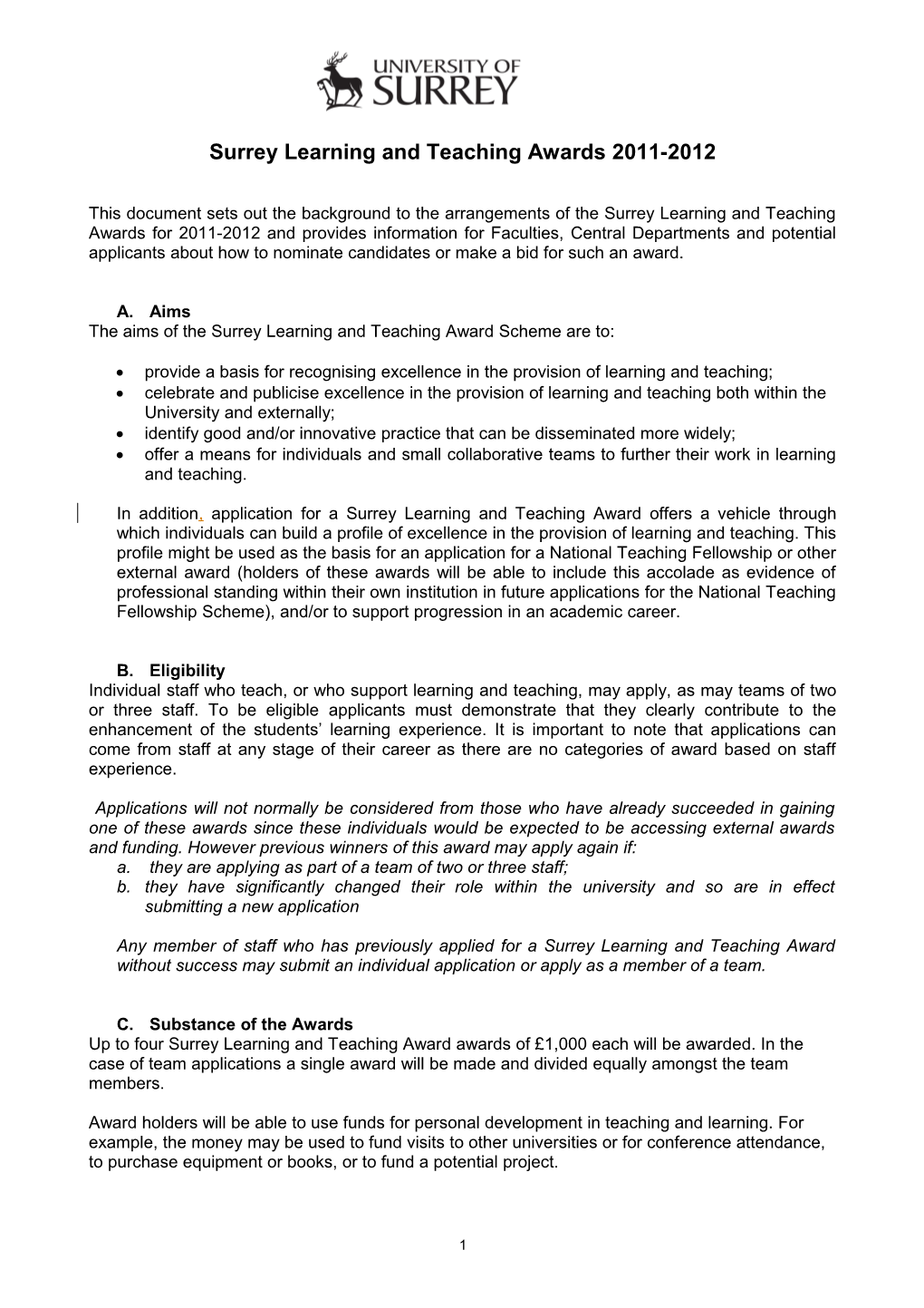 Learning and Teaching Award 2004/05