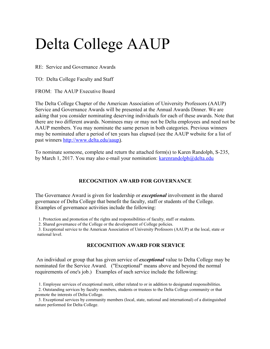 Delta College AAUP