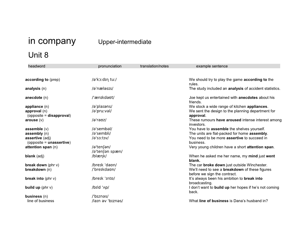 In Companyupper-Intermediate