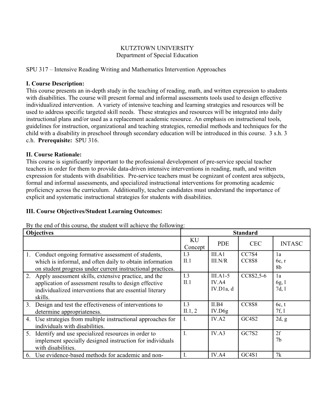 SPU 317 Intensive Reading Writing and Mathematics Intervention Approaches