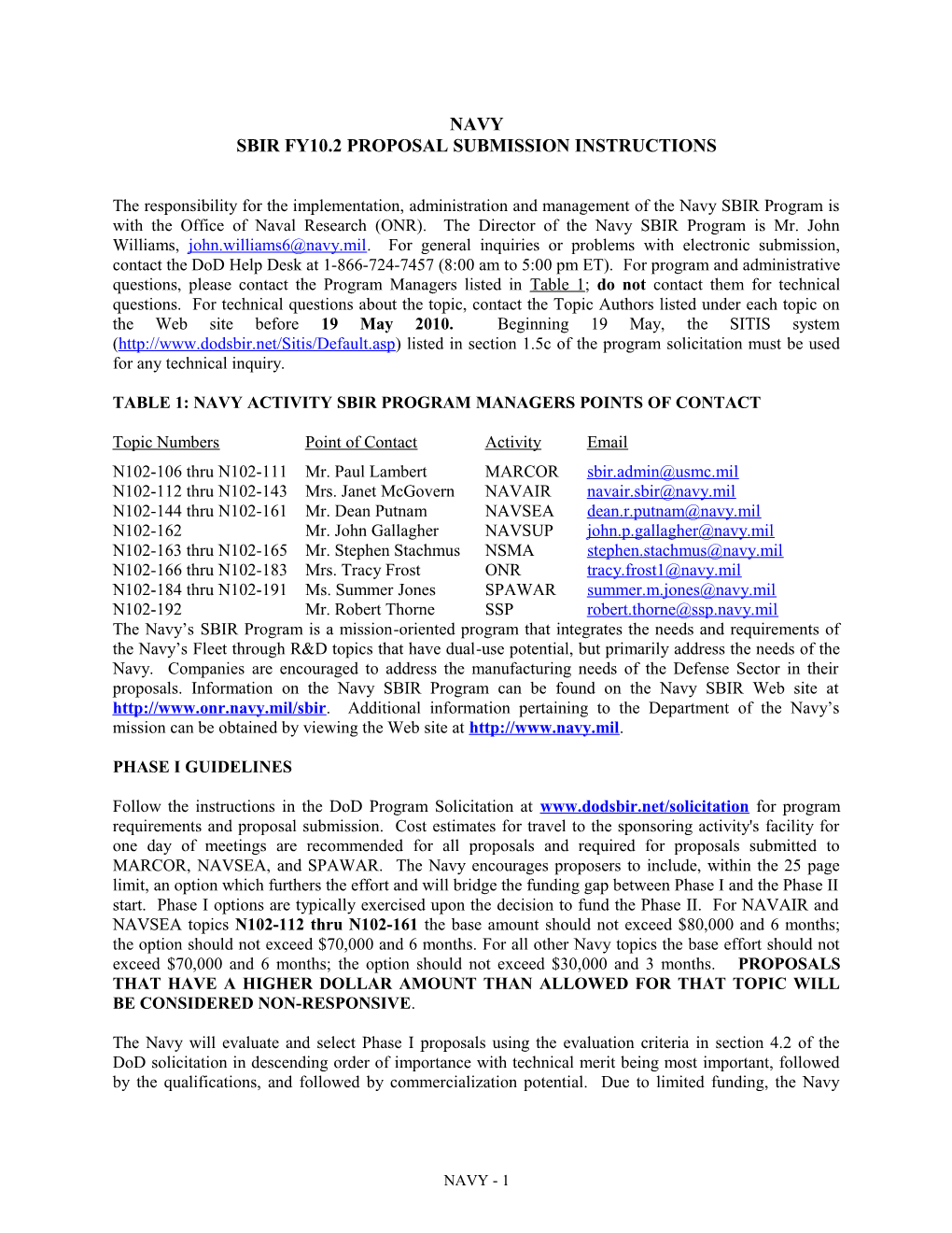 Sbir Fy10.2 Proposal Submission Instructions