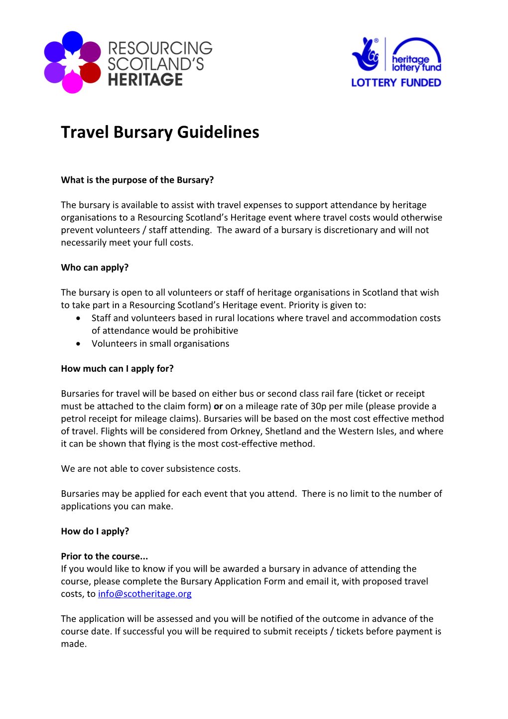 Binks Trust Bursary Form