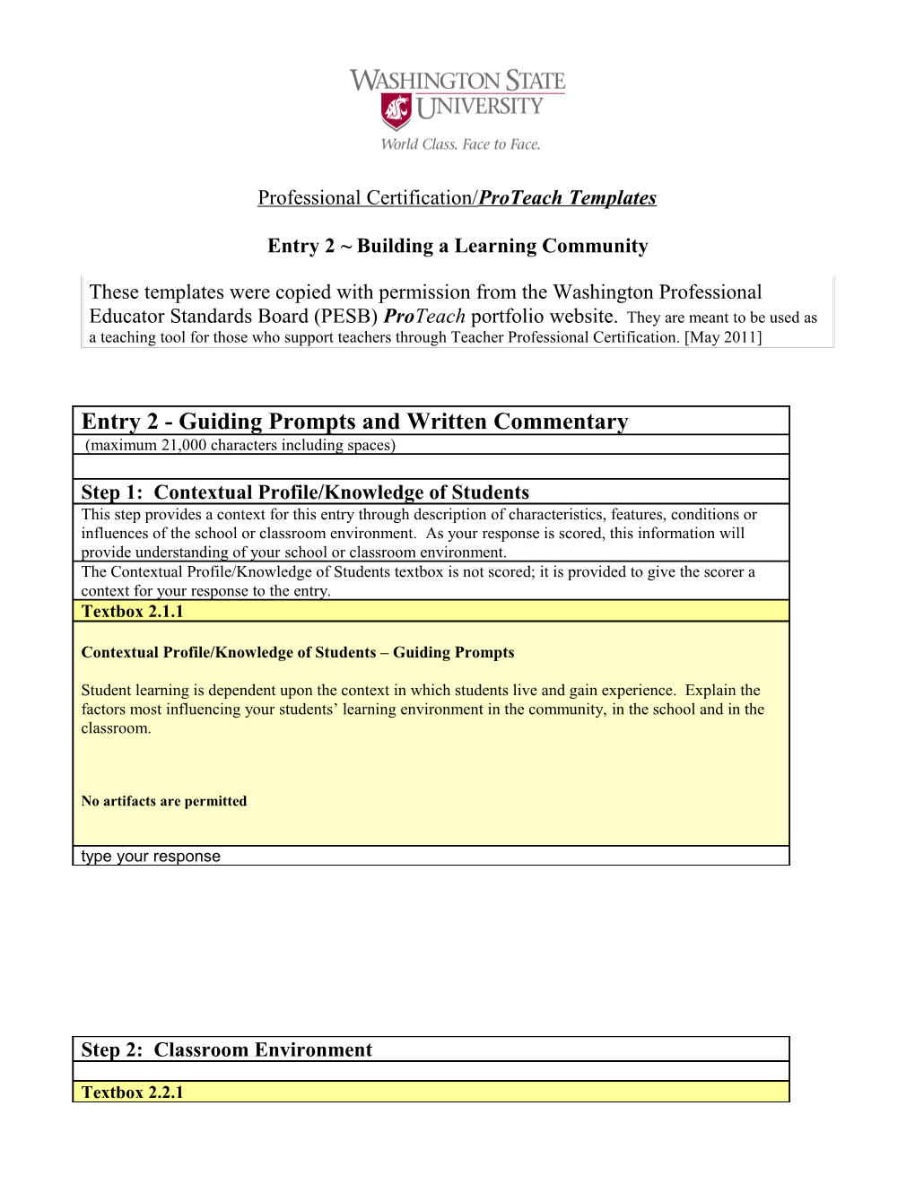 Professional Certification/ Proteach Templates