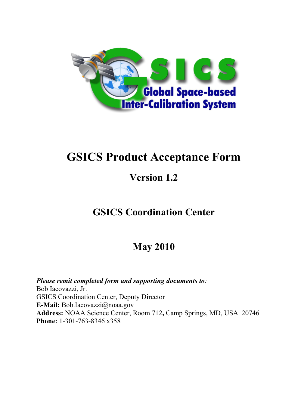 GSICS Product Acceptance Procedure