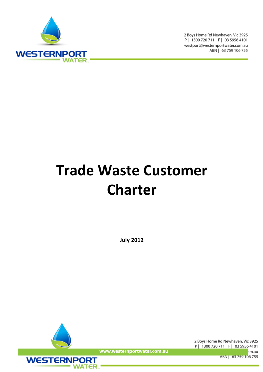 Trade Waste Customer Charter