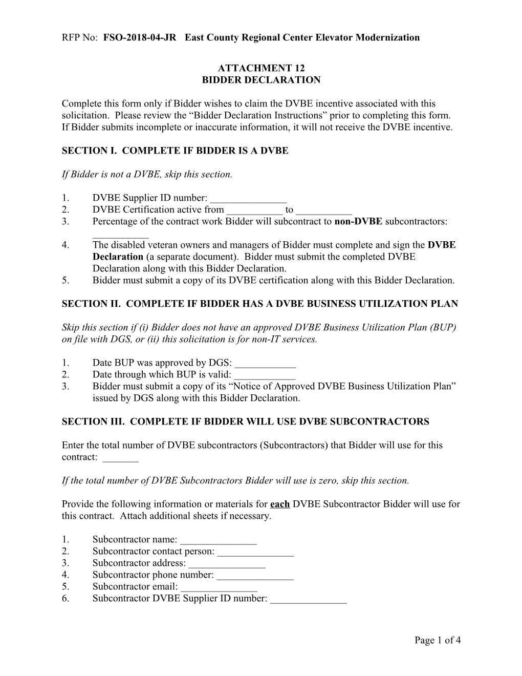 RFP No: FSO-2018-04-Jreast County Regional Center Elevator Modernization