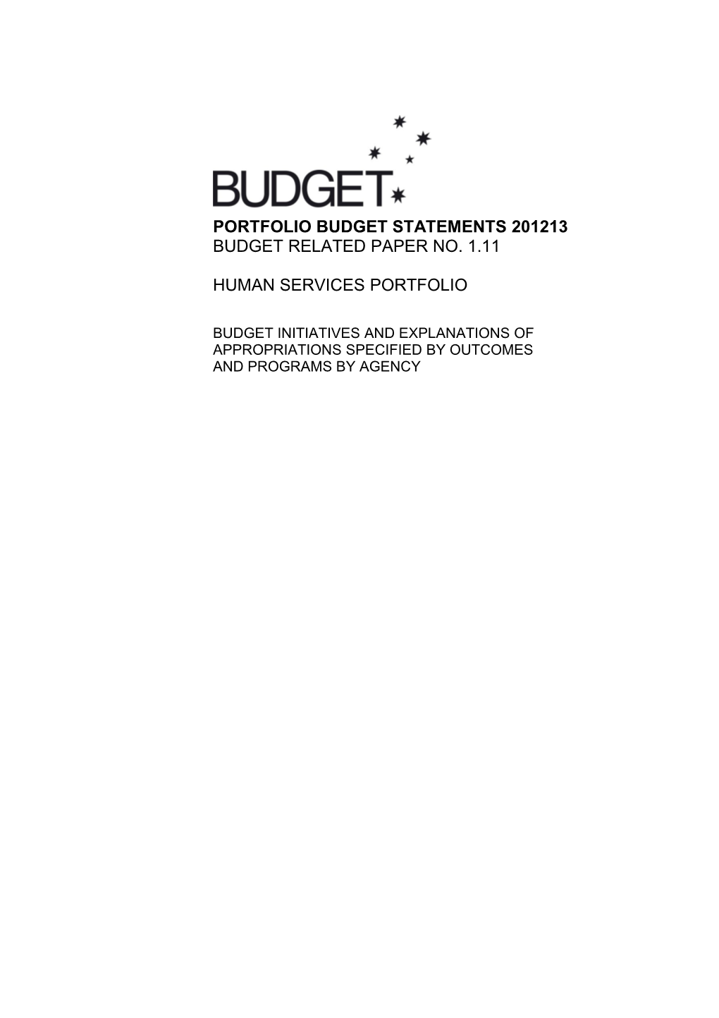 Portfolio Budget Statements 2012-13