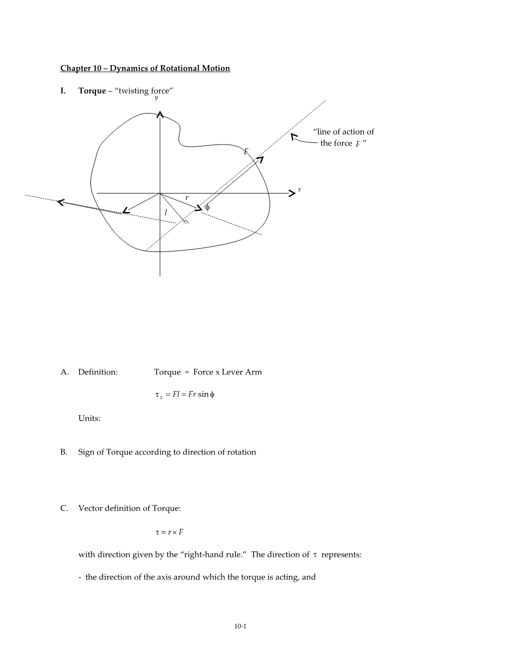 Chapter 10 Dynamics of Rotational Motion
