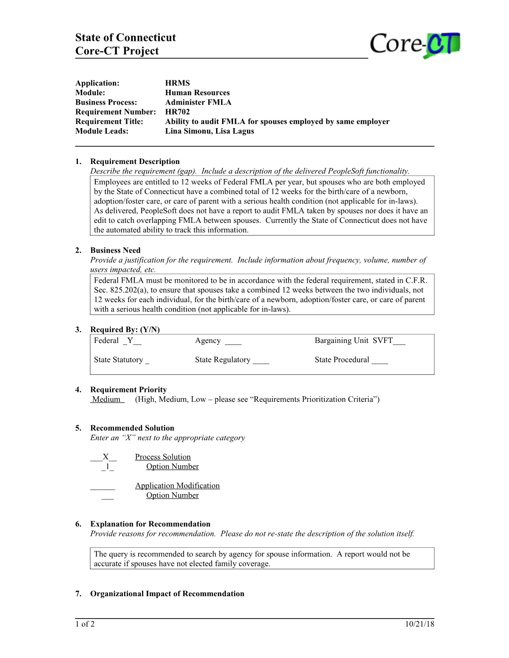 Business Process:Administer FMLA