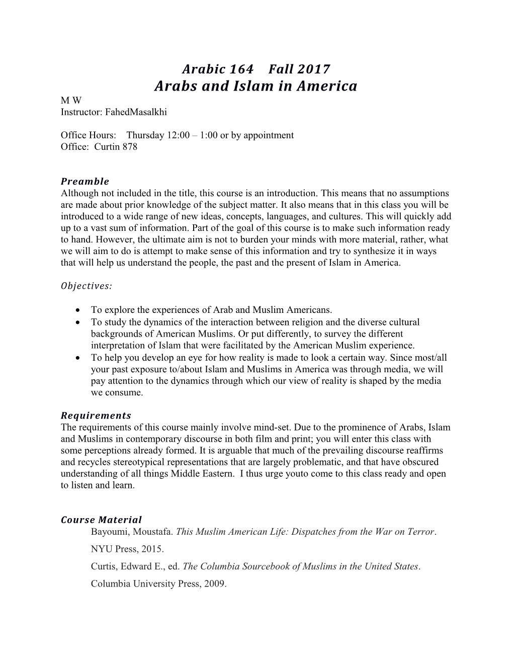 Arabs and Islam in America