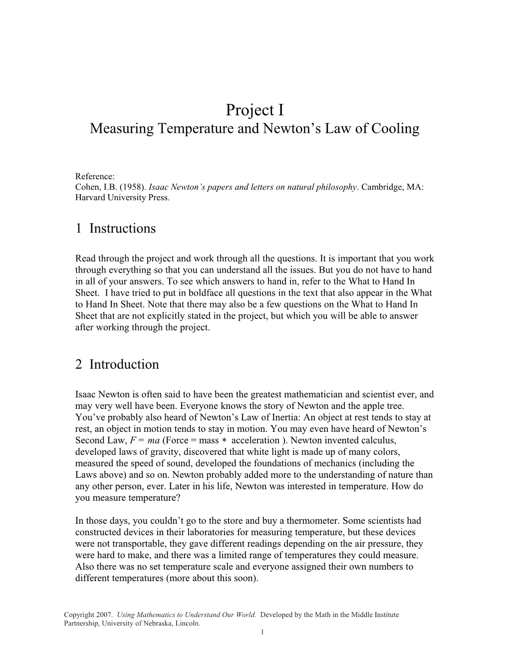 Measuring Temperature and Newton S Law of Cooling