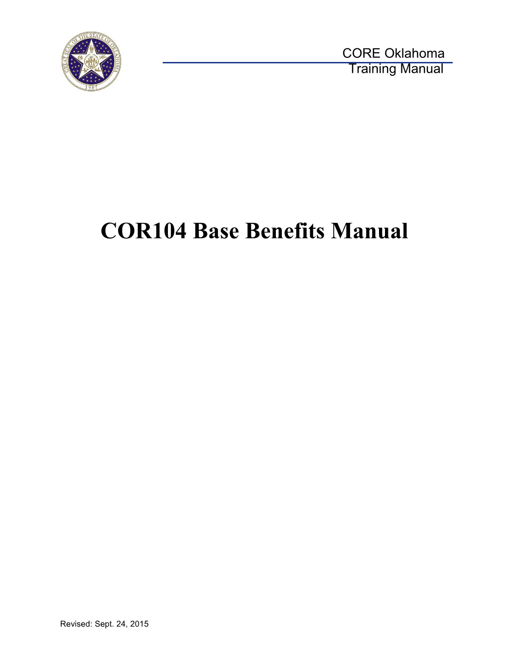 COR104 Base Benefits Manual