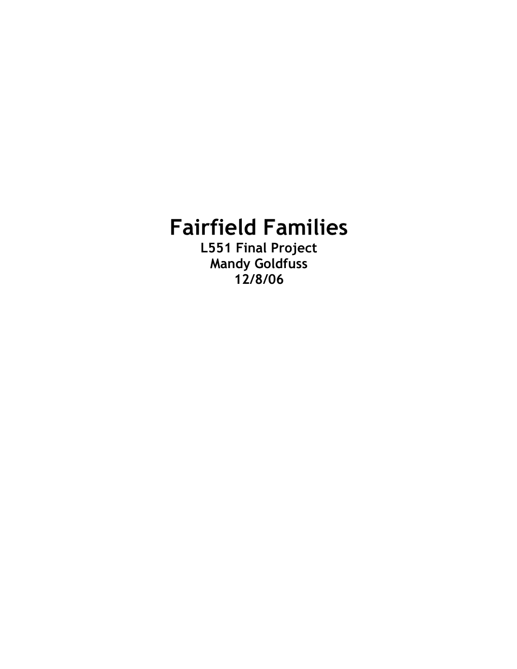 Fairfield Families