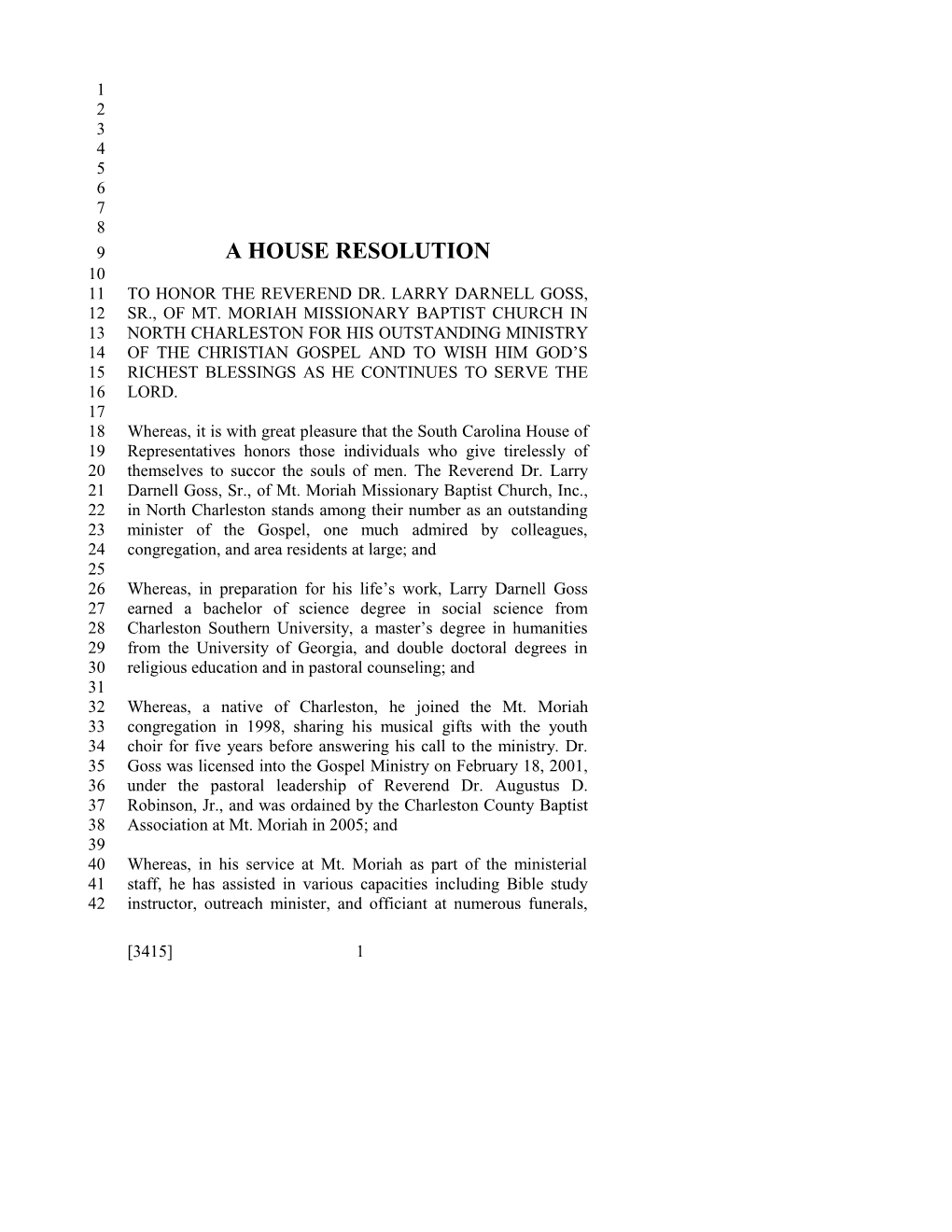 2015-2016 Bill 3415 Text of Previous Version (Jan. 22, 2015) - South Carolina Legislature Online