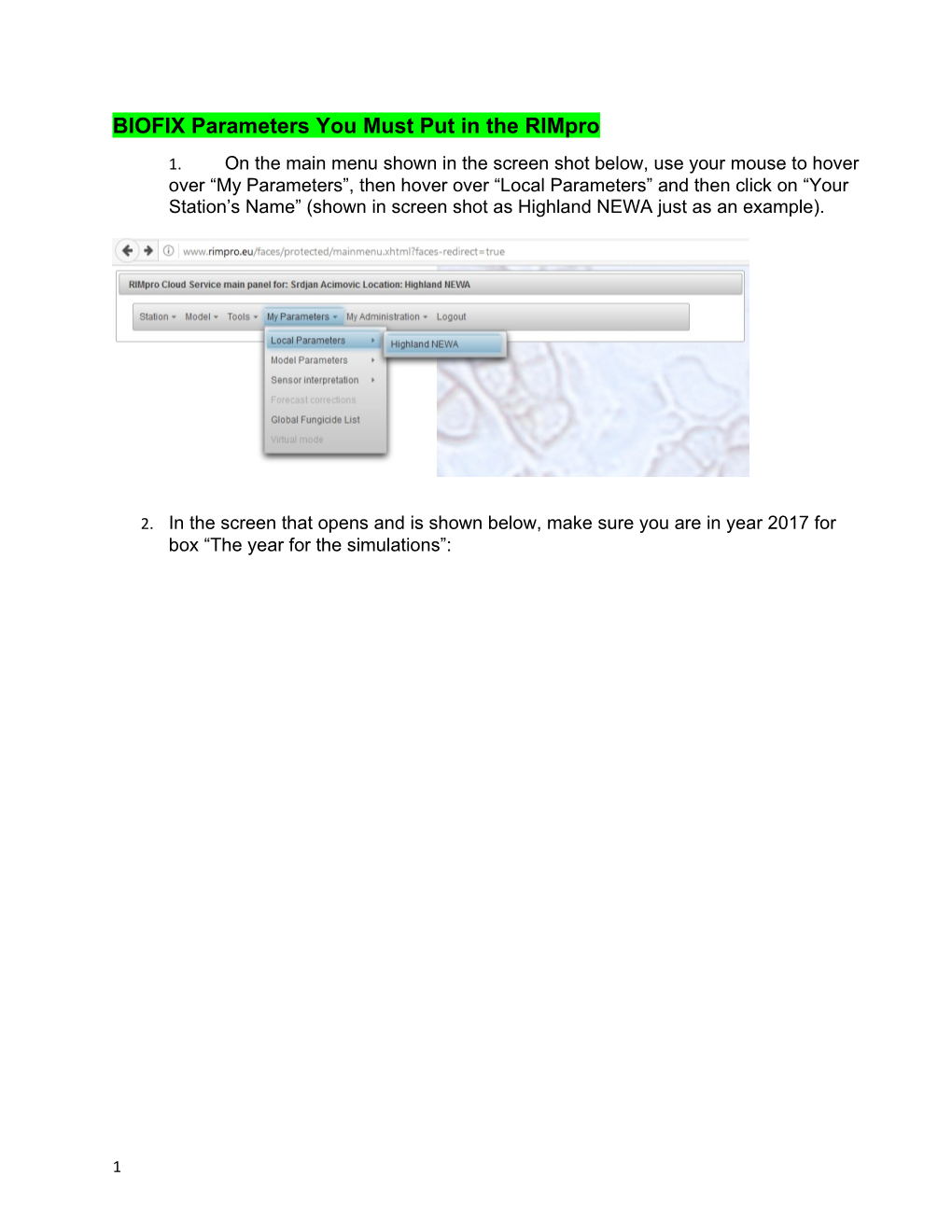 BIOFIX Parameters You Mustput in Therimpro