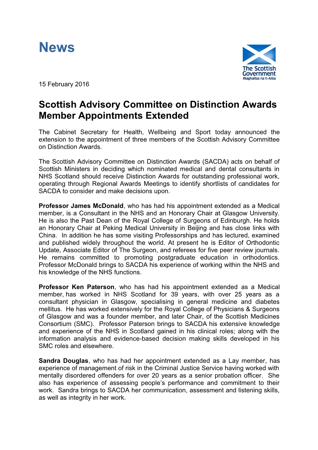 Scottish Advisory Committee on Distinction Awards