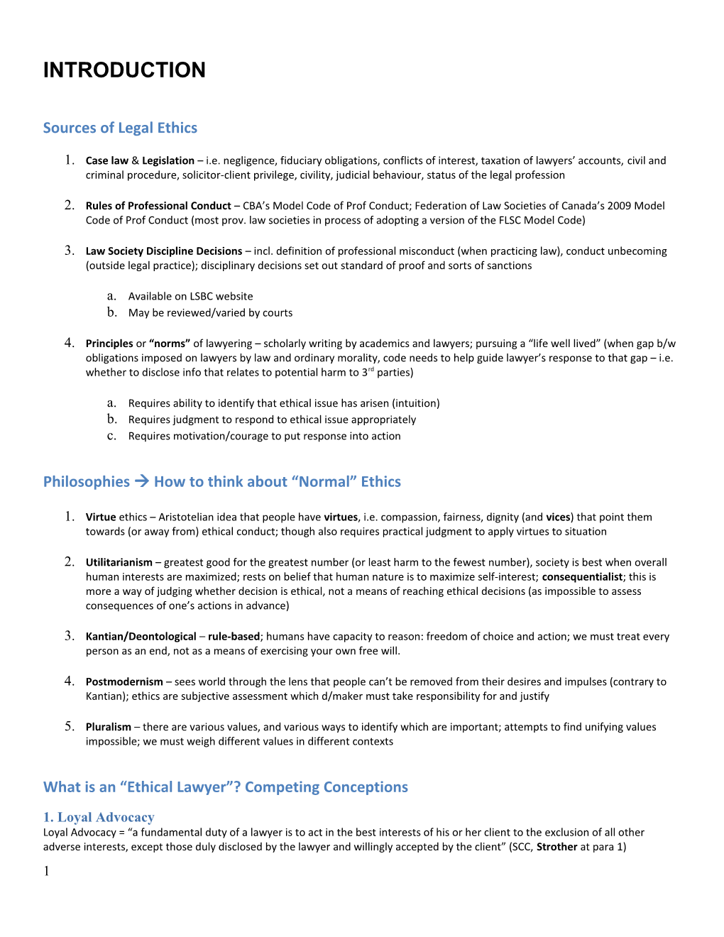 Sources of Legal Ethics