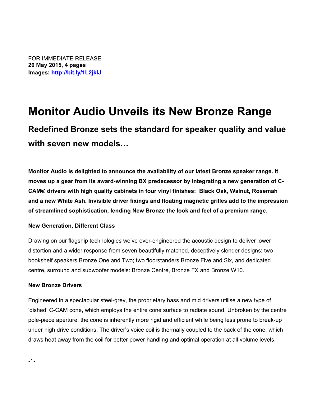 Monitor Audio Unveils Its New Bronze Range