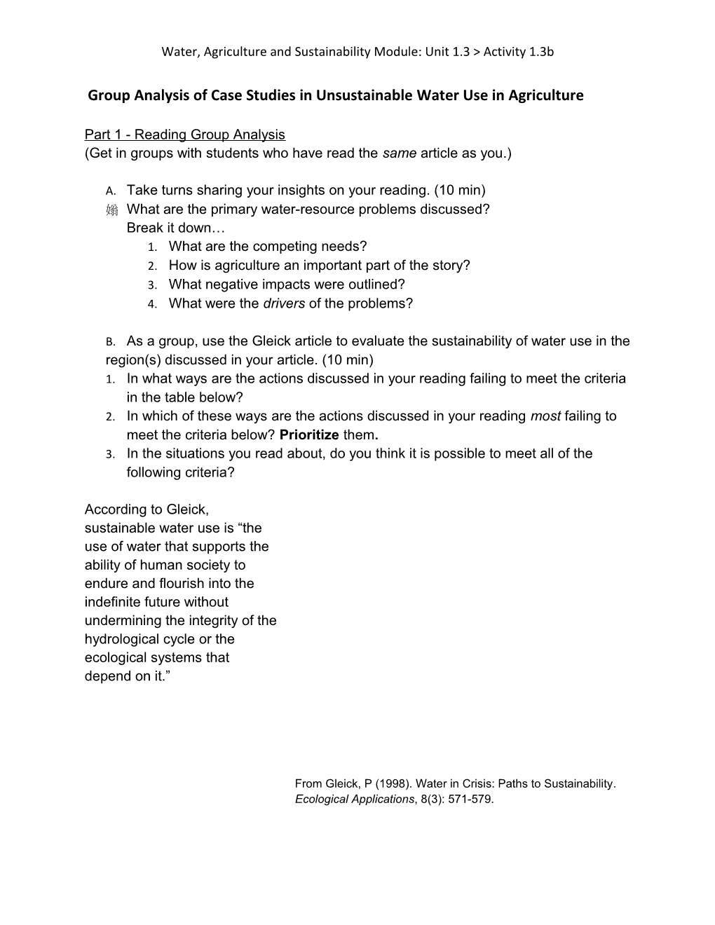 Water, Agriculture and Sustainability Module:Unit 1.3 &gt; Activity 1.3B