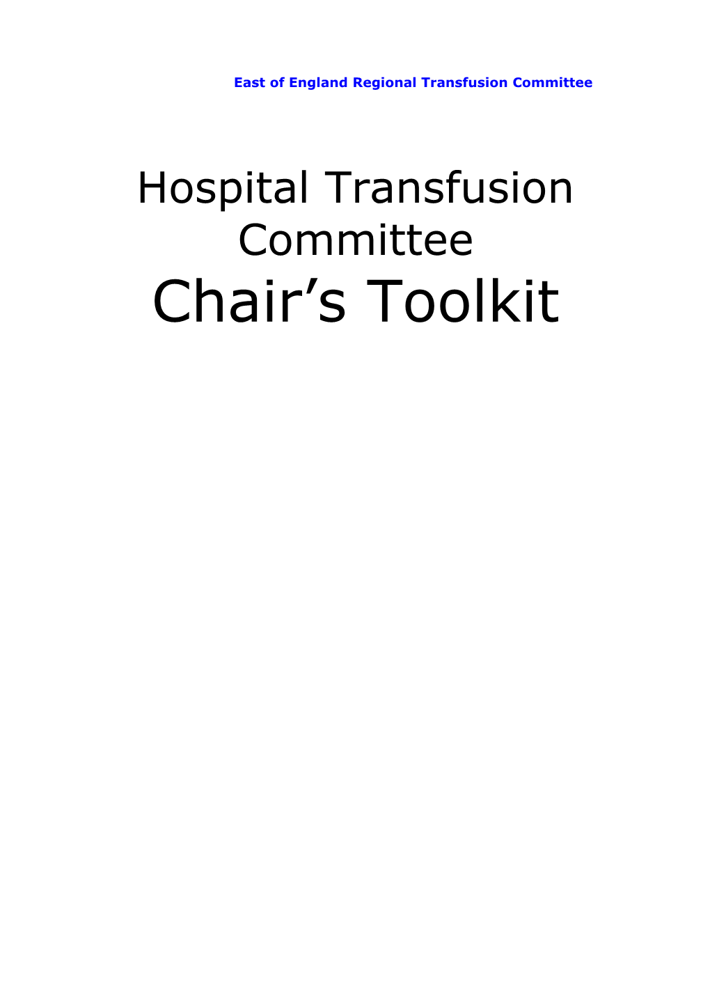 East of England Regional Transfusion Committee