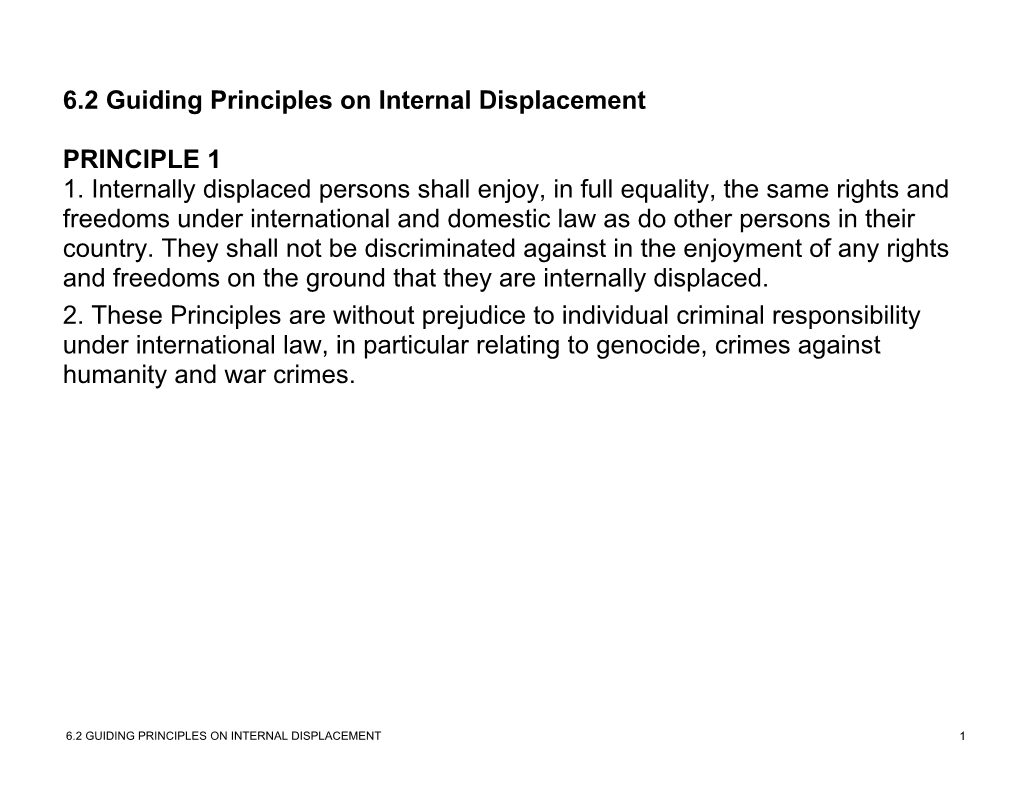 6.2 Guiding Principles on Internal Displacement