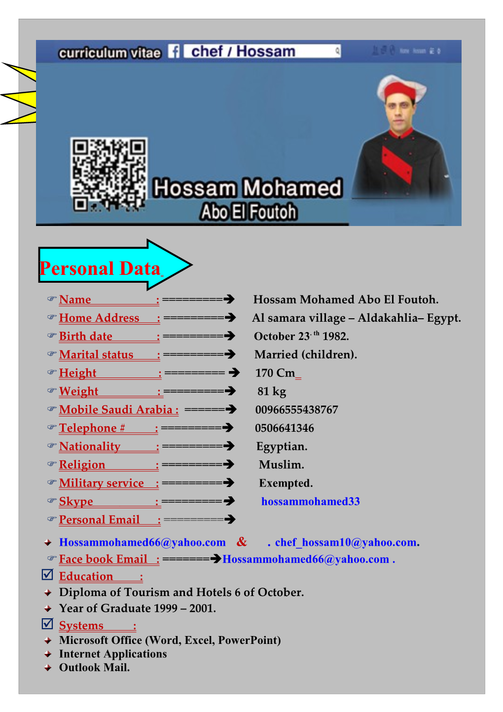 Name : Hossam Mohamed Aboelfoutoh