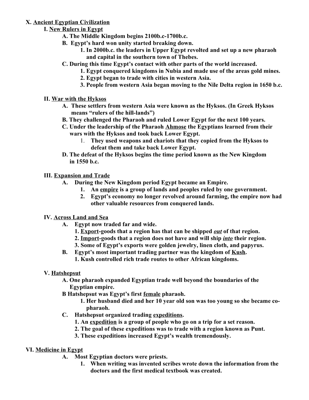 A. the Middle Kingdom Begins 2100B.C-1700B.C