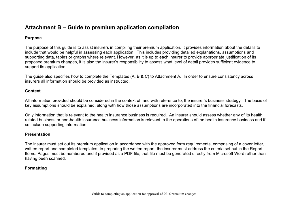 Guide to Complete Approved Form and Schedule and Attachments 2012 Premium Round